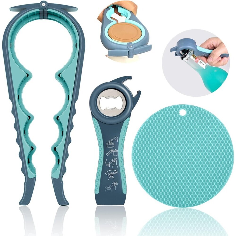 for Weak Hands, Seniors with Arthritis, 5 in 1 Multi Function Bottle Opener Lid